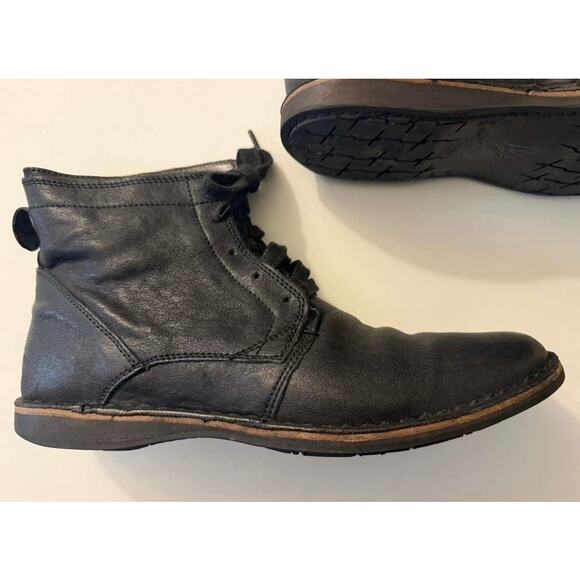 JOHN VARVATOS Leather Lace-Up Boots / Shoes EUC Size 10 EUC EUC John Varvatos Star USA Barrett black leather lace-up  main image 4